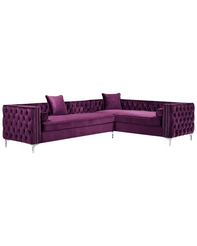 Inspired Home Alison Sectional Sofa In Purple