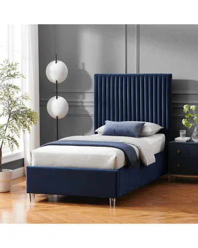 Inspired Home Alyah Platform Bed In Blue