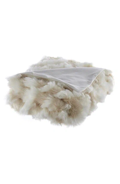 Inspired Home Animal Print Faux Fur Throw Blanket In White