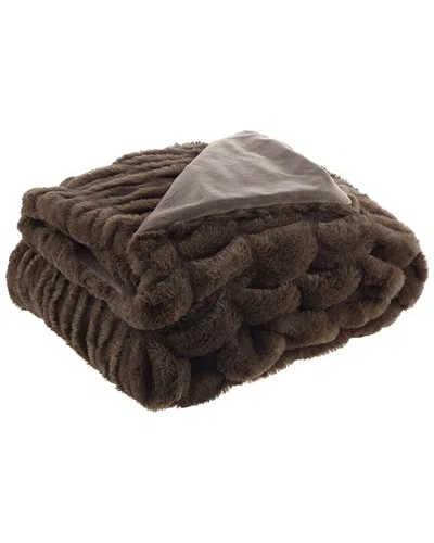 Inspired Home Antonia Cascade Fuzzy Throw In Brown