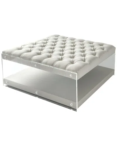 Inspired Home Audrey Cocktail Ottoman In Gray