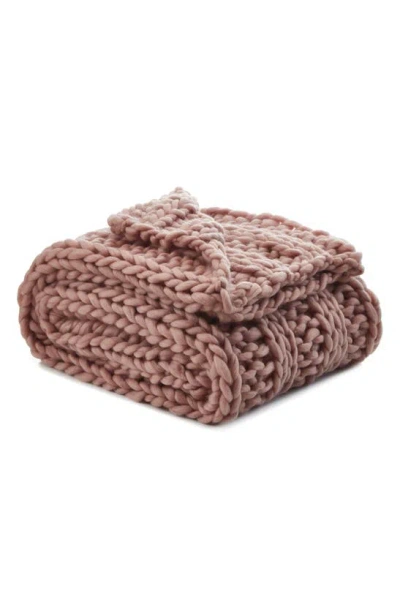 Inspired Home Channel Knit Throw Blanket In Pink
