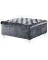Inspired Home Claretta Ottoman Coffee Table In Grey