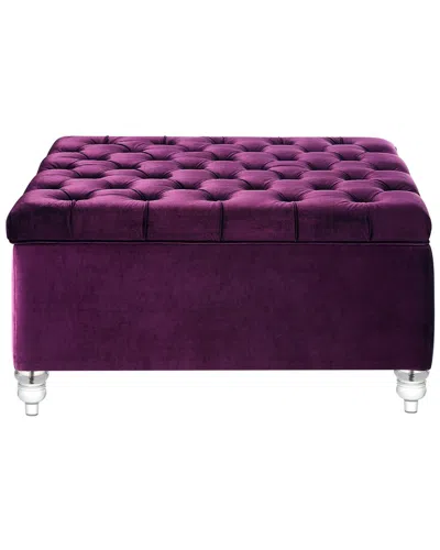 Inspired Home Claretta Storage Ottoman In Purple