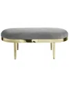 Inspired Home Demi Bench Upholstered Grey Velvet In Grey