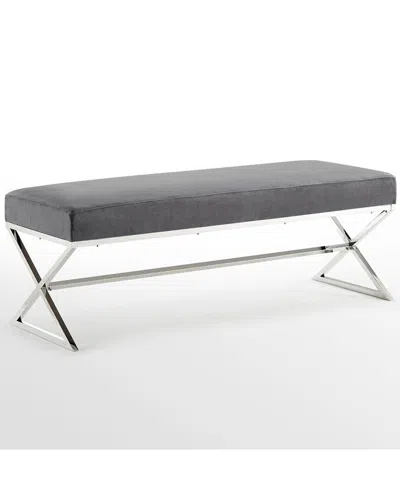 Inspired Home Dnu  Aurora Bench In Grey