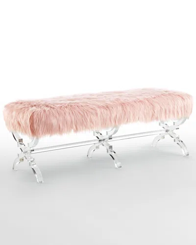 Inspired Home Dnu  Giselle Bench In Pink