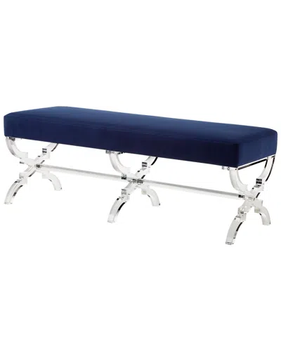 Inspired Home Dnu  Giselle Ottoman In Blue