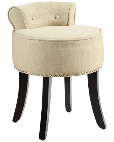 Inspired Home Dnu  Taylor Vanity Stool In Beige