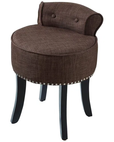 Inspired Home Dnu  Taylor Vanity Stool In Brown