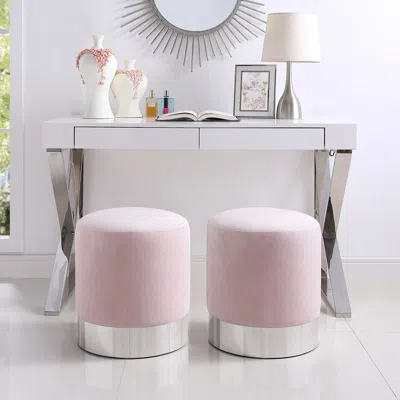 Inspired Home Eleanor Ottoman In Pink