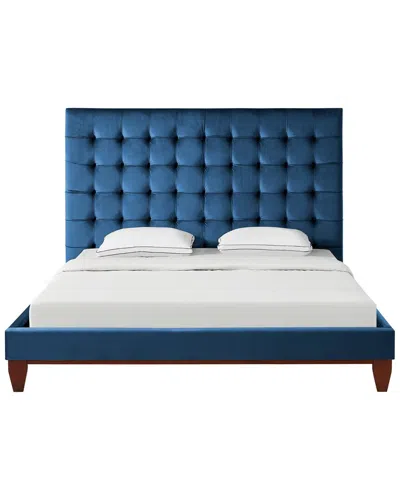 Inspired Home Fabrizio Platform Bed In Blue