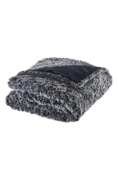 Inspired Home Faux Fur Throw Blanket In Black