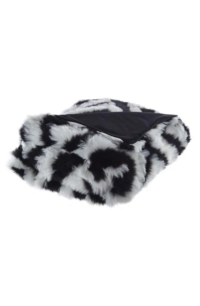 Inspired Home Faux Fur Throw Blanket In Black