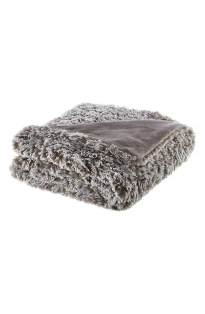 Inspired Home Faux Fur Throw Blanket In Brown