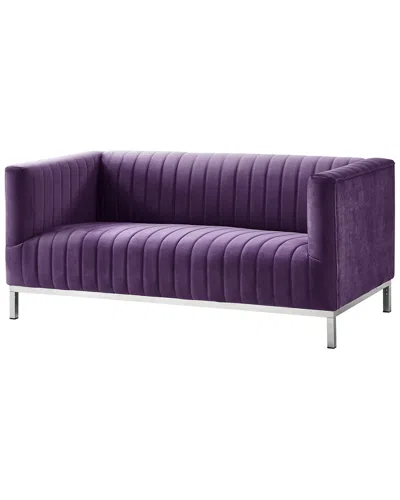 Inspired Home Franco Loveseat In Purple