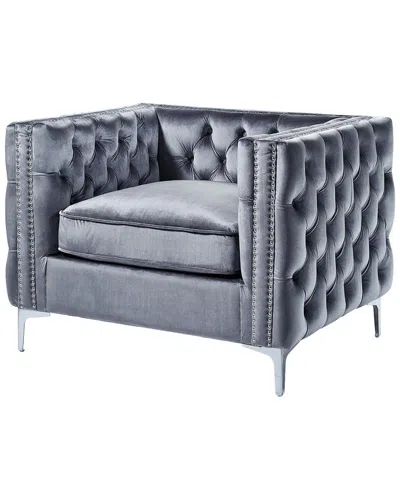 Inspired Home Giovanni Club Chair In Gray
