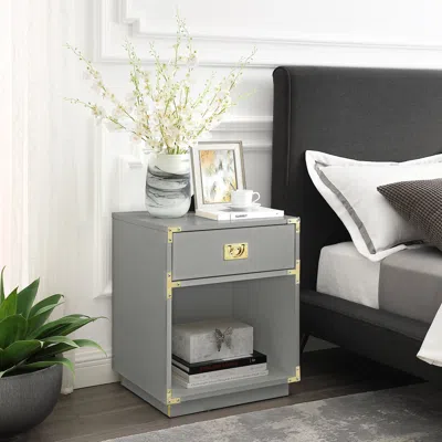 Inspired Home Lebod Side Table In Gray