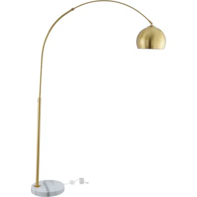 Inspired Home Marble Base Floor Lamp In Brass