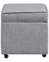 Inspired Home Martina Storage Ottoman In Gray
