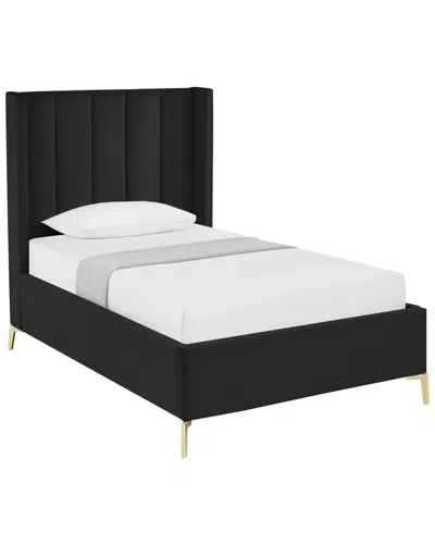 Inspired Home Naeem Upholstered Platform Bed In Black