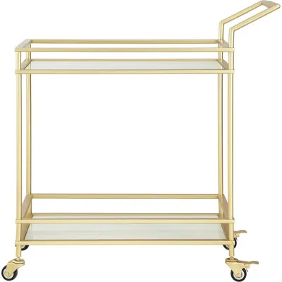 Inspired Home Rolling Bar Cart In Gold