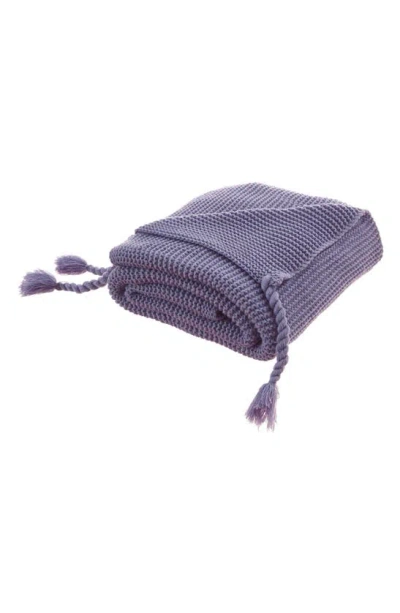 Inspired Home Texture Knit Throw Blanket In Purple