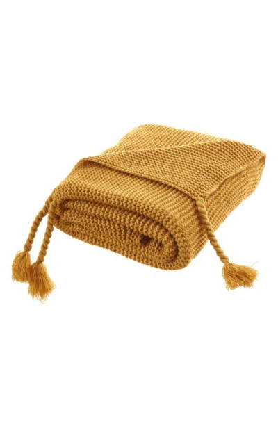 Inspired Home Texture Knit Throw Blanket In Yellow