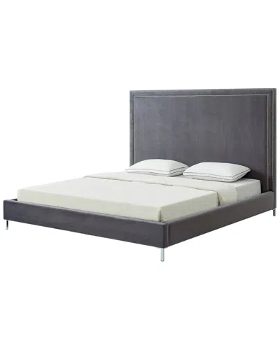 Inspired Home Valentina Platform Bed In Grey