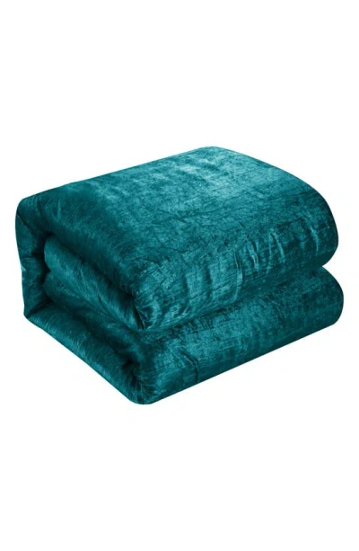 Inspired Home Velvet 3-piece Comforter Set In Green