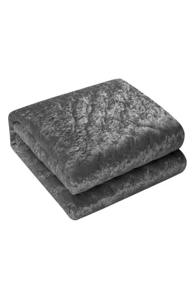 Inspired Home Velvet 3-piece Comforter Set In Grey