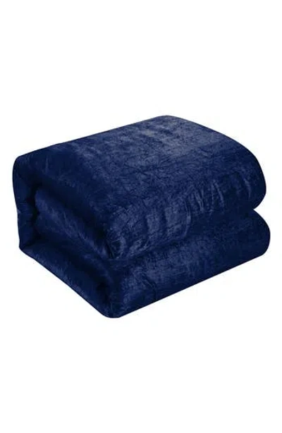 Inspired Home Velvet 3-piece Comforter Set In Blue