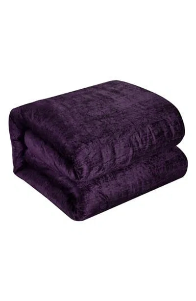 Inspired Home Velvet 3-piece Comforter Set In Purple