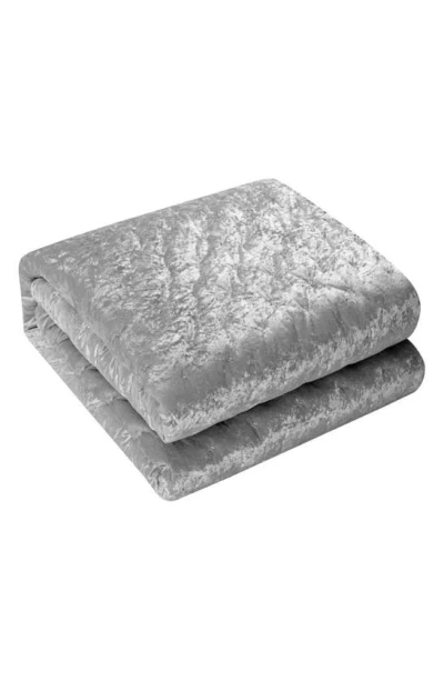 Inspired Home Velvet 3-piece Comforter Set In Silver
