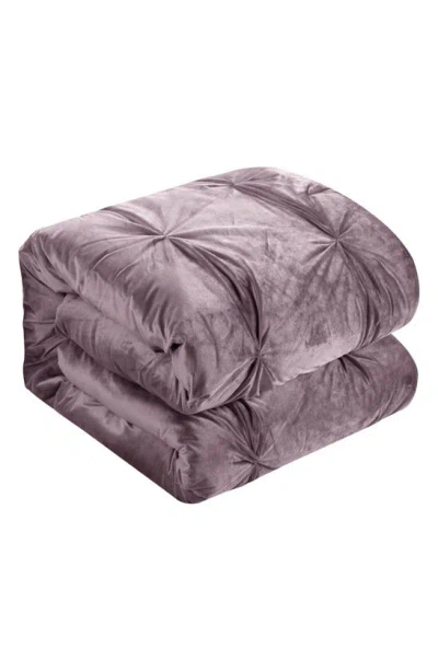 Inspired Home Velvet 4-piece Comforter Set In Purple