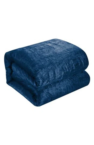 Inspired Home Velvet 8-piece Comforter Set In Blue
