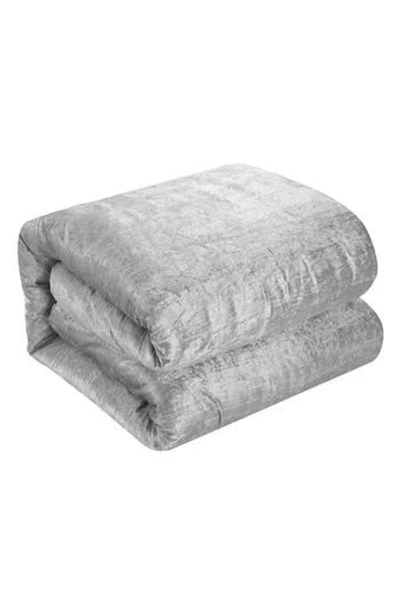 Inspired Home Velvet 8-piece Comforter Set In Gray