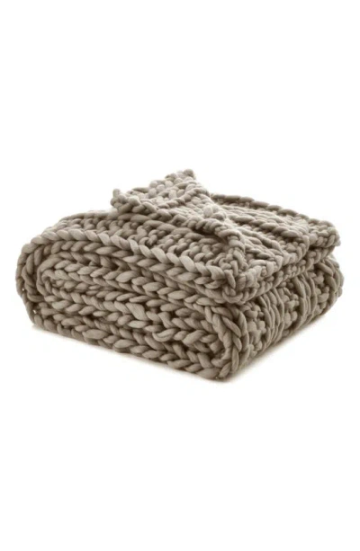 Inspired Home Yolly Channel Knit Throw Blanket In Neutral