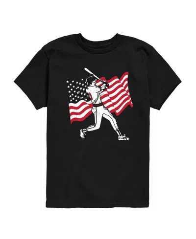 Instant Message Kids' Boys' 8-20 Baseball Player American Flag Short-sleeve Graphic T-shirt In Black