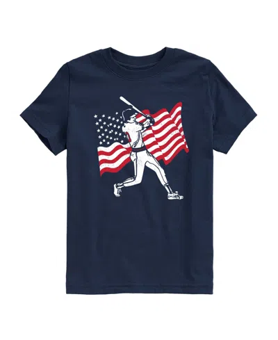 Instant Message Kids' Boys' 8-20 Baseball Player American Flag Short-sleeve Graphic T-shirt In Blue