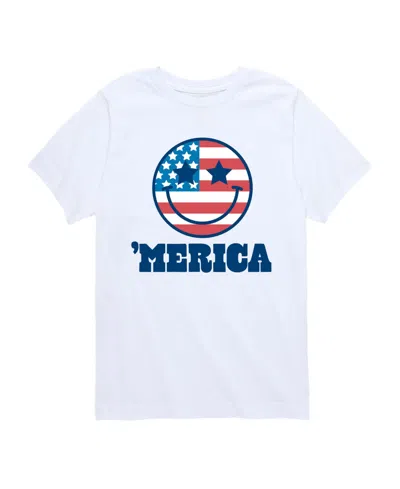 Instant Message Kids' Boys' 8-20 Merica Smile Face Short-sleeve Graphic T-shirt In White