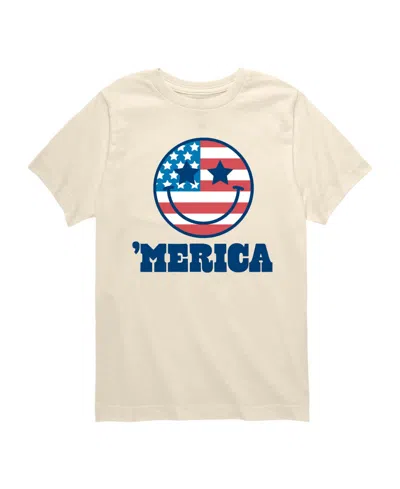 Instant Message Kids' Boys' 8-20 Merica Smile Face Short-sleeve Graphic T-shirt In Neutral