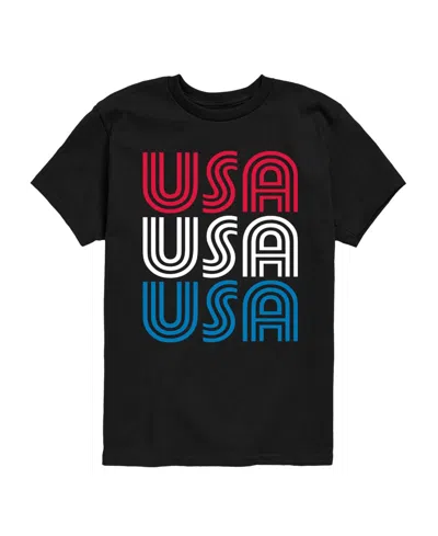 Instant Message Kids' Boys' 8-20 Retro Usa Stacked Short -sleeve Graphic T-shirt In Black