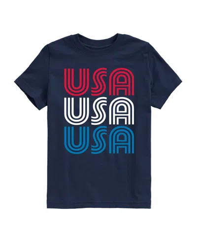 Instant Message Kids' Boys' 8-20 Retro Usa Stacked Short -sleeve Graphic T-shirt In Blue