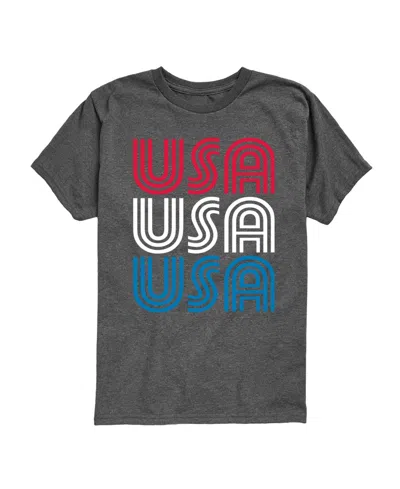 Instant Message Kids' Boys' 8-20 Retro Usa Stacked Short -sleeve Graphic T-shirt In Green