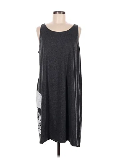Pre-owned Instant Message Casual Dress In Gray