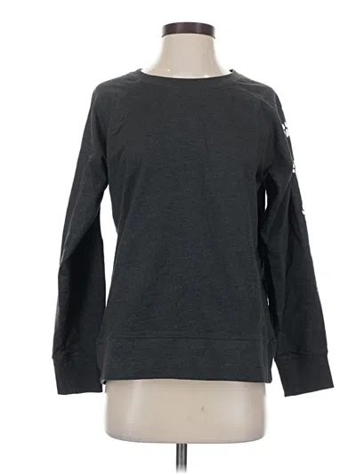 Pre-owned Instant Message Long Sleeve Top Gray Crew Neck Tops