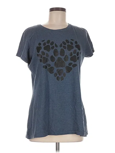 Pre-owned Instant Message Short Sleeve T-shirt In Blue