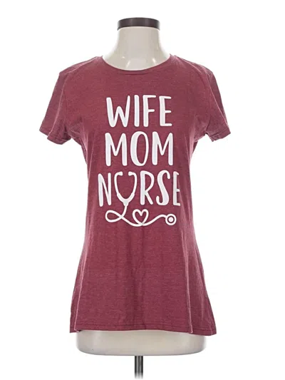 Pre-owned Instant Message Short Sleeve T-shirt In Burgundy