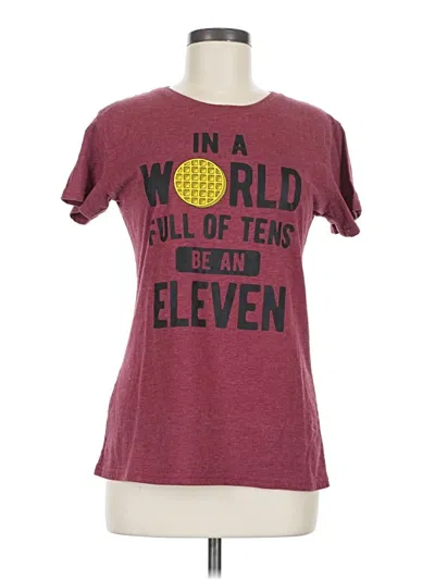Pre-owned Instant Message Short Sleeve T-shirt In Burgundy